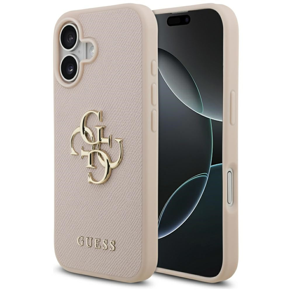 Suojakotelo Apple iPhone 17:lle, Guess, 4G Grained Big and Classic Logo, Pinkki