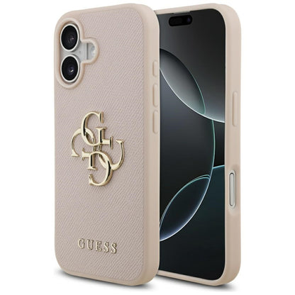 Suojakotelo Apple iPhone 17:lle, Guess, 4G Grained Big and Classic Logo, Pinkki