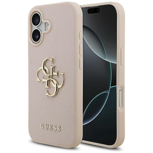 Suojakotelo Apple iPhone 17:lle, Guess, 4G Grained Big and Classic Logo, Pinkki
