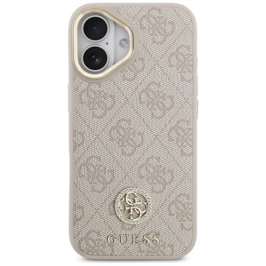Suojakotelo Apple iPhone 17:lle, Guess, 4G Strass Logo ja iso hihna, Pinkki