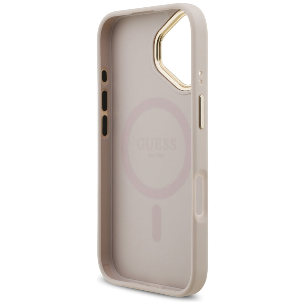Suojakotelo Apple iPhone 17:lle, Guess, 4G Strass Logo ja iso hihna, Pinkki
