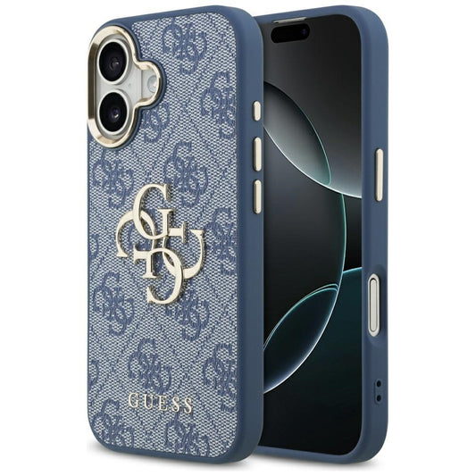 Suojakotelo Apple iPhone 17:lle, Guess, Big 4G Logo Classic, Kultaisensininen