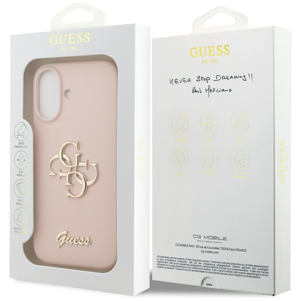 Suojakotelo Apple iPhone 17:lle, Guess, Big 4G Script, Vaaleanpunainen