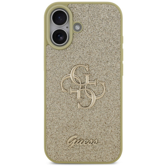 Suojakotelo Apple iPhone 17:lle, Guess, Fixed Glitter Big 4G, Kultainen