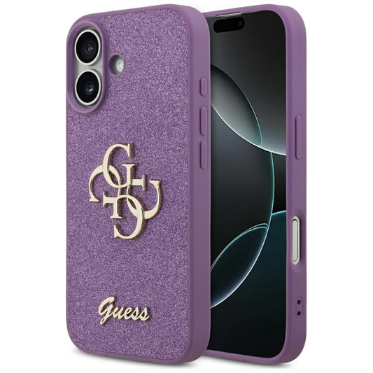 Suojakotelo Apple iPhone 17:lle, Guess, Fixed Glitter Big 4G, Violetti