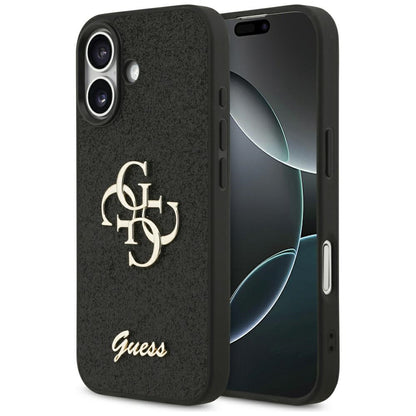 Suojakotelo Apple iPhone 17:lle, Guess, Fixed Glitter Big 4G, Musta
