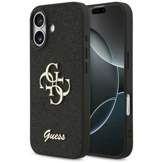 Suojakotelo Apple iPhone 17:lle, Guess, Fixed Glitter Big 4G, Musta