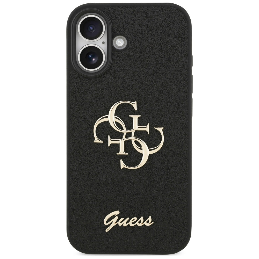 Suojakotelo Apple iPhone 17:lle, Guess, Fixed Glitter Big 4G, Musta