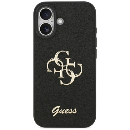 Suojakotelo Apple iPhone 17:lle, Guess, Fixed Glitter Big 4G, Musta