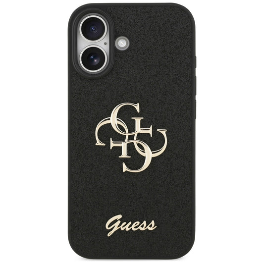 Suojakotelo Apple iPhone 17:lle, Guess, Fixed Glitter Big 4G, Musta