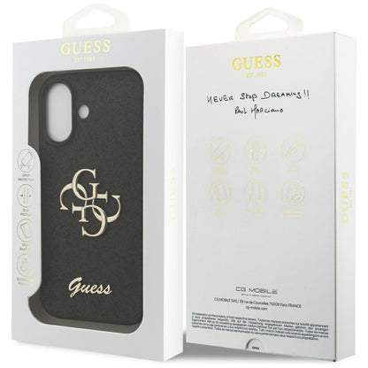 Suojakotelo Apple iPhone 17:lle, Guess, Fixed Glitter Big 4G, Musta