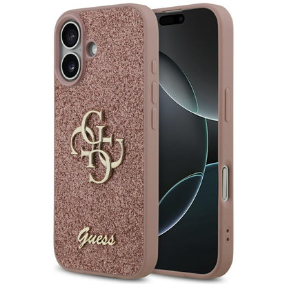 Kotelo Apple iPhone 17:lle, Guess, Fixed Glitter Big 4G, Pinkki
