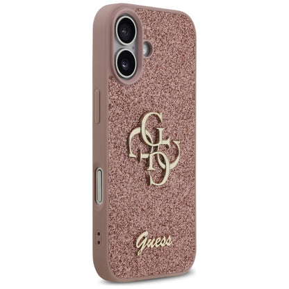 Kotelo Apple iPhone 17:lle, Guess, Fixed Glitter Big 4G, Pinkki
