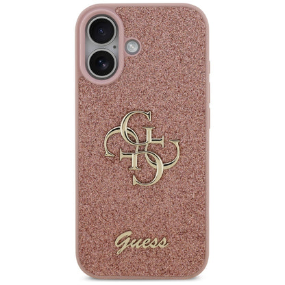 Kotelo Apple iPhone 17:lle, Guess, Fixed Glitter Big 4G, Pinkki