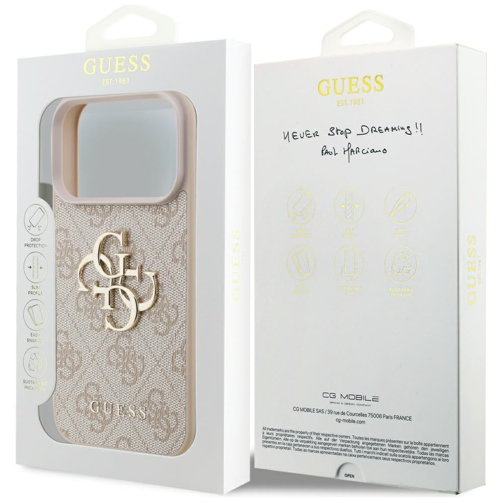 Suojakotelo Apple iPhone 17 Prolle, Guess, 4G Big Logo, Pinkki