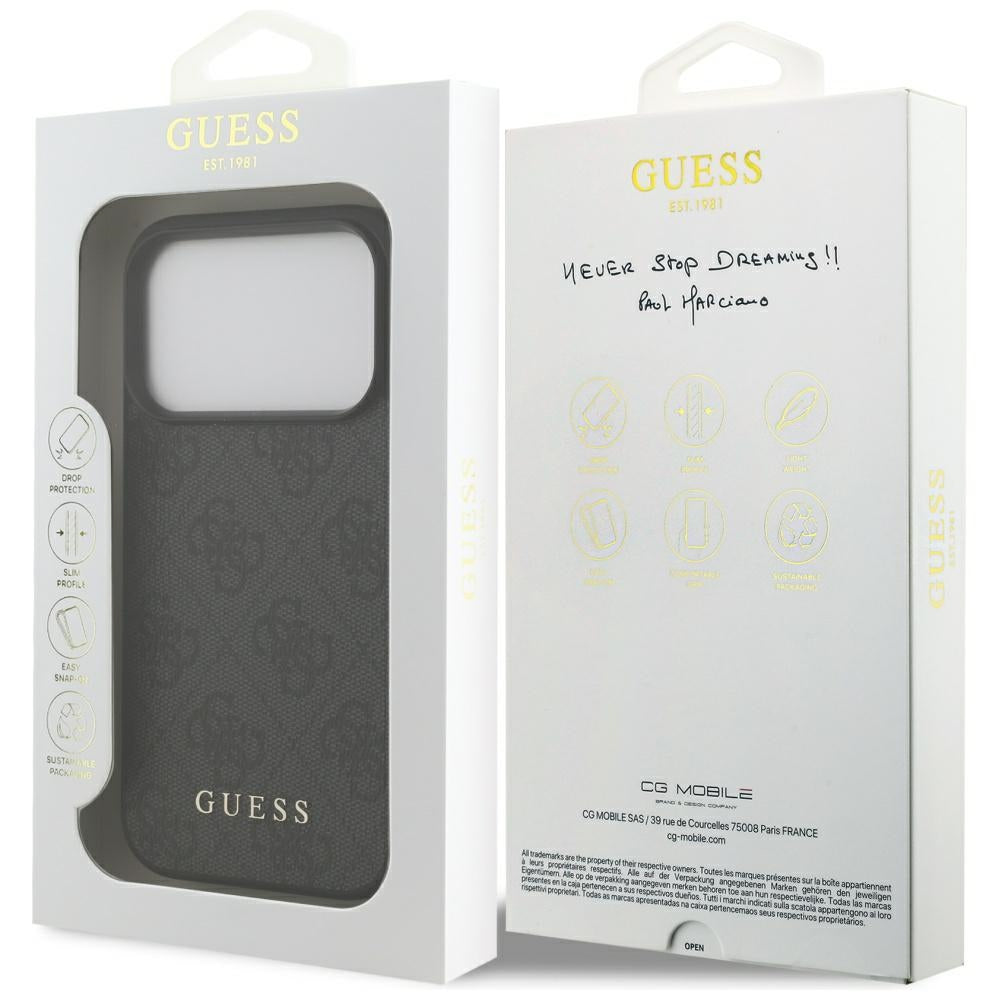Suojakotelo Apple iPhone 17 Prolle, Guess, 4G Classic, Musta