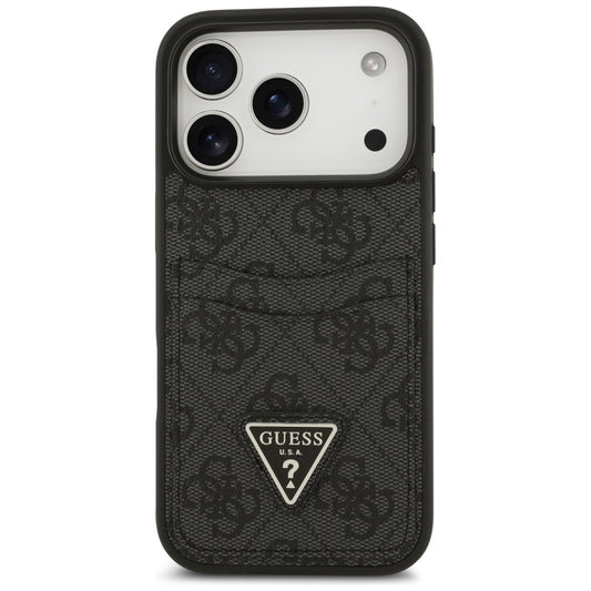 Suojakotelo Apple iPhone 17 Prolle, Guess, 4G Double Card Triangle, Musta