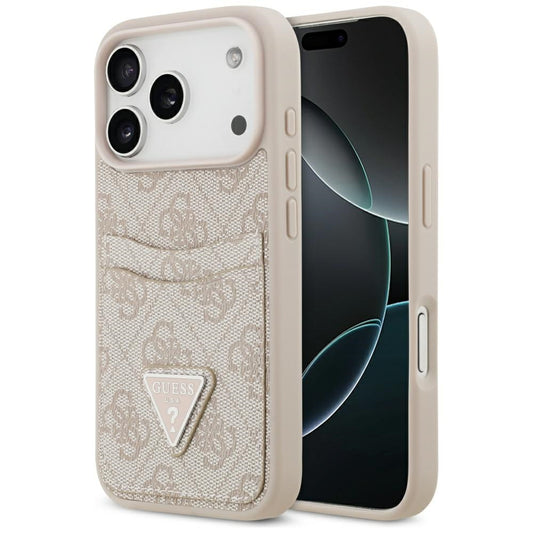 Suojakotelo Apple iPhone 17 Prolle, Guess, 4G Double Card Triangle, Pinkki