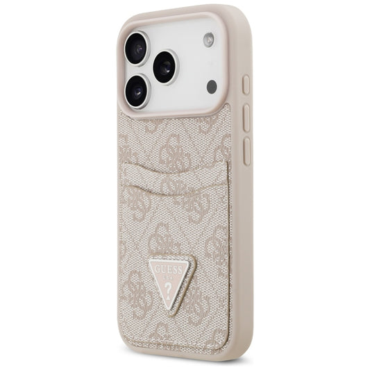 Suojakotelo Apple iPhone 17 Prolle, Guess, 4G Double Card Triangle, Pinkki