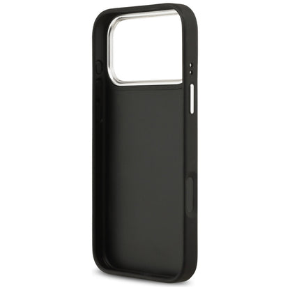 Suojakotelo Apple iPhone 17 Prolle, Guess, 4G Grained Big and Classic Logo, Musta Hopea