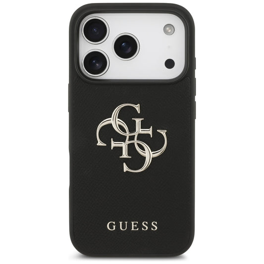 Suojakotelo Apple iPhone 17 Prolle, Guess, 4G Grained Big and Classic Logo, Musta