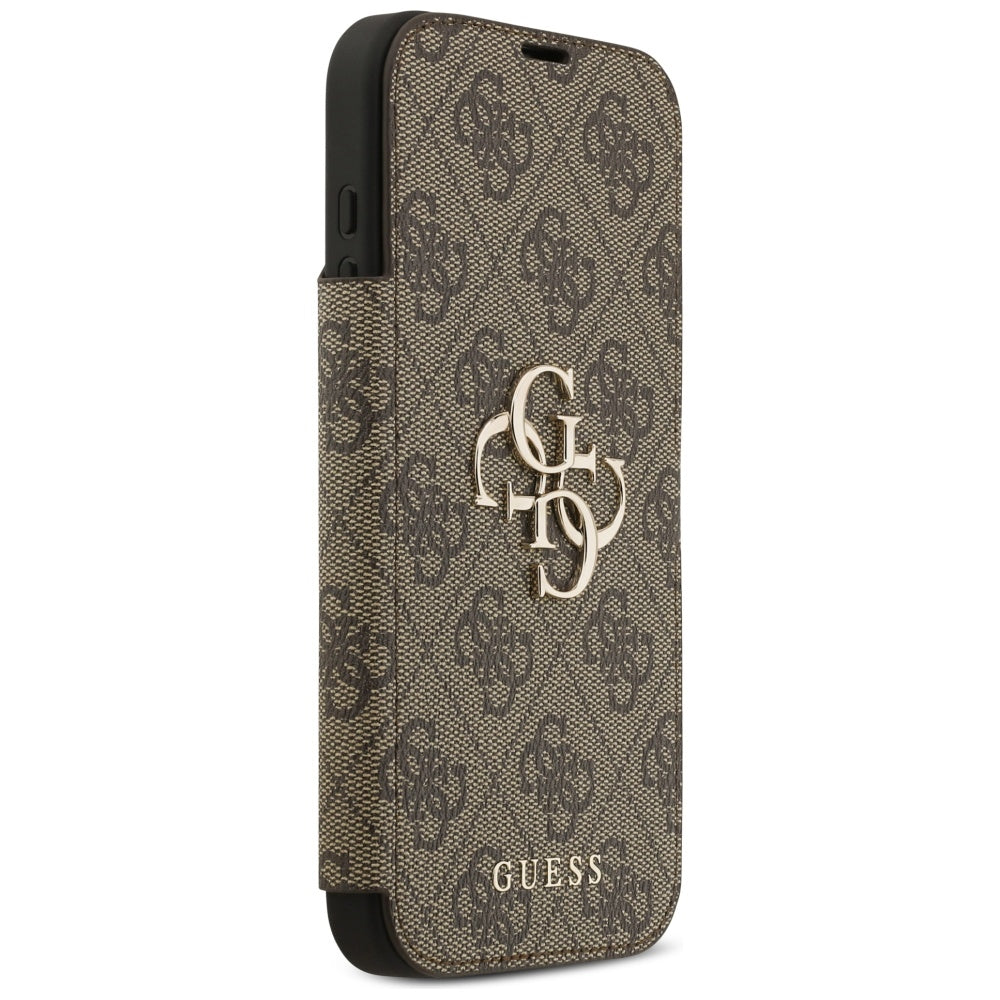 Suojakotelo Apple iPhone 17 Prolle, Guess, 4G Metal Logo, Ruskea