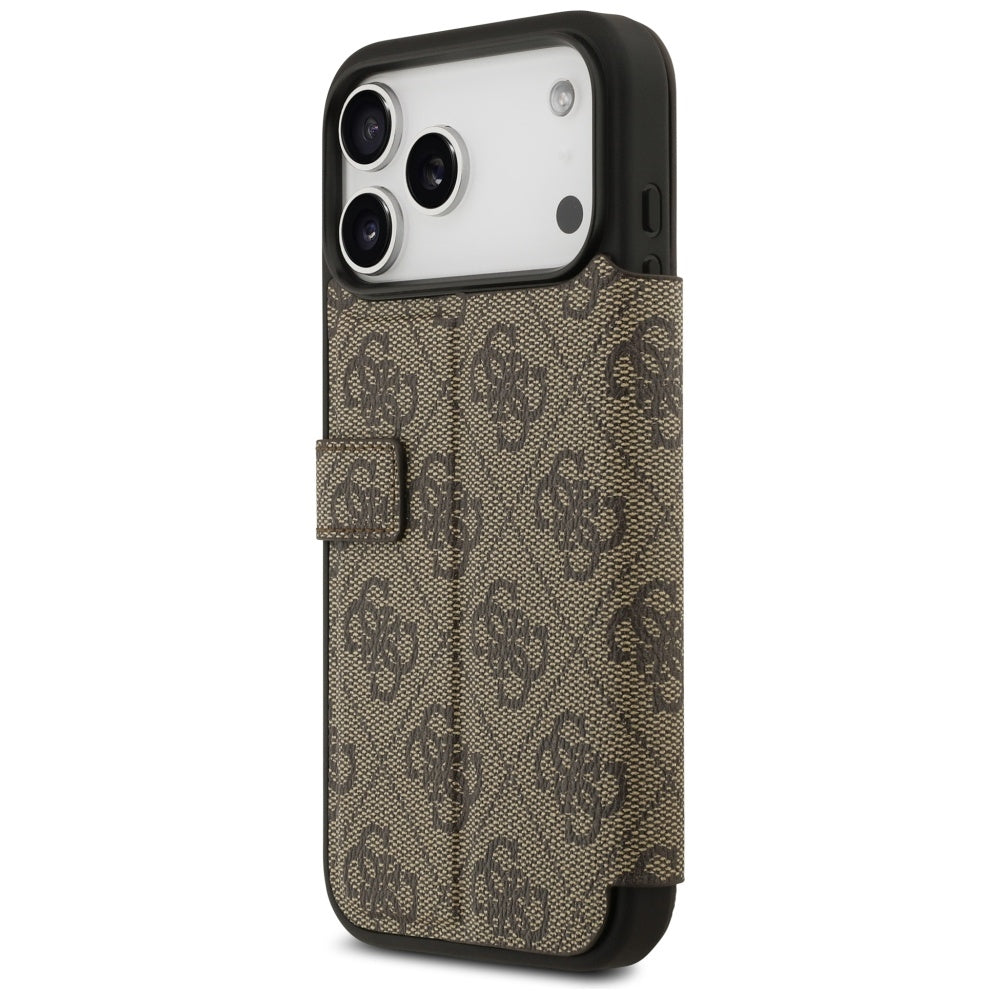 Suojakotelo Apple iPhone 17 Prolle, Guess, 4G Metal Logo, Ruskea