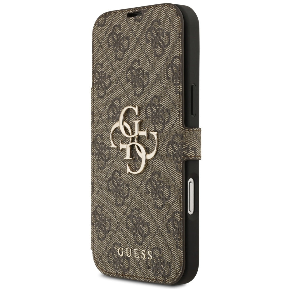 Suojakotelo Apple iPhone 17 Prolle, Guess, 4G Metal Logo, Ruskea