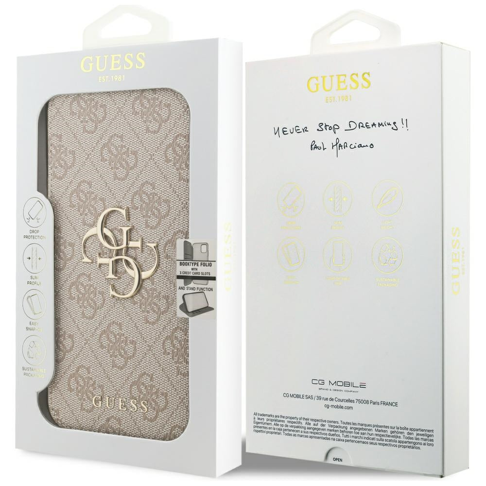 Suojakotelo Apple iPhone 17 Prolle, Guess, 4G Metal Logo, Pinkki