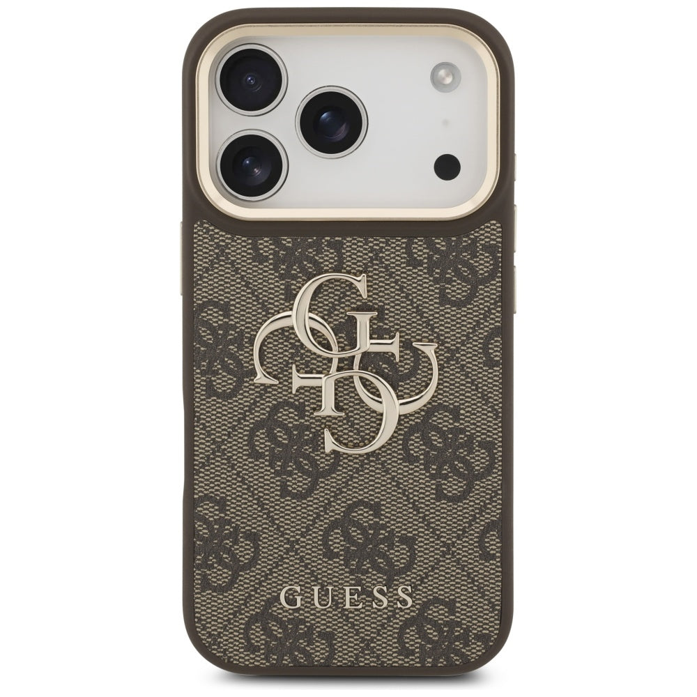 Suojakotelo Apple iPhone 17 Prolle, Guess, Big 4G Classic Logo with Big Strap, Ruskea