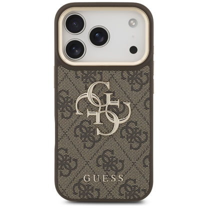 Suojakotelo Apple iPhone 17 Prolle, Guess, Big 4G Classic Logo with Big Strap, Ruskea