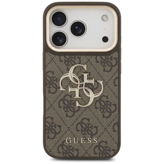 Suojakotelo Apple iPhone 17 Prolle, Guess, Big 4G Classic Logo with Big Strap, Ruskea