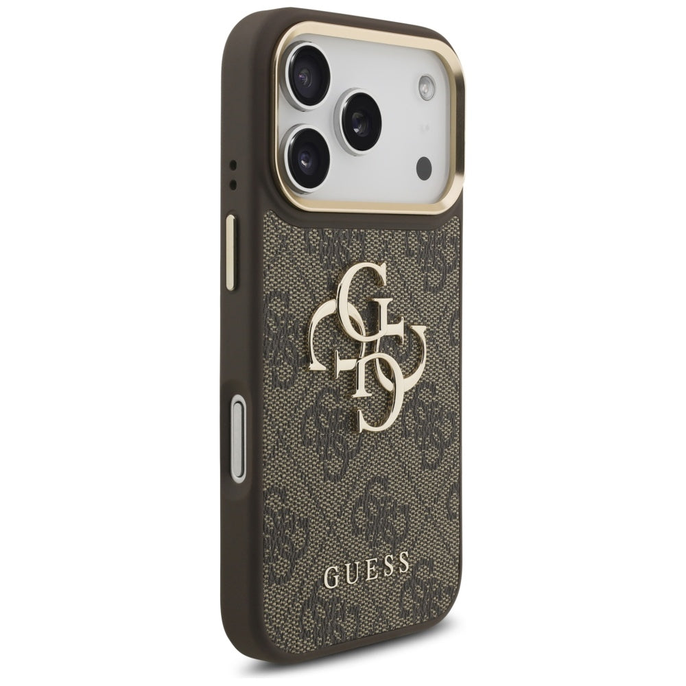 Suojakotelo Apple iPhone 17 Prolle, Guess, Big 4G Classic Logo with Big Strap, Ruskea