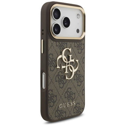 Suojakotelo Apple iPhone 17 Prolle, Guess, Big 4G Classic Logo with Big Strap, Ruskea