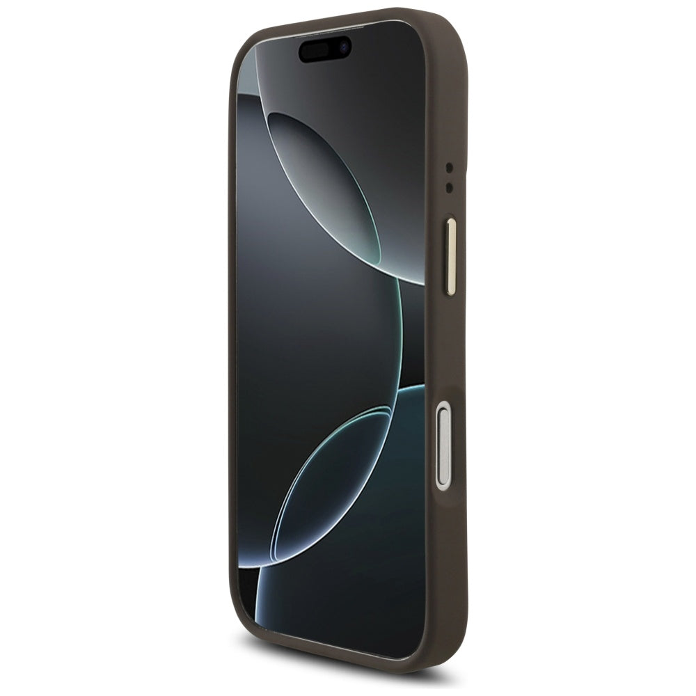 Suojakotelo Apple iPhone 17 Prolle, Guess, Big 4G Classic Logo with Big Strap, Ruskea