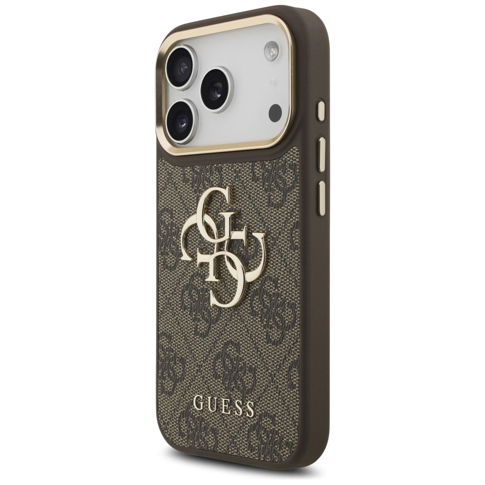 Suojakotelo Apple iPhone 17 Prolle, Guess, Big 4G Classic Logo with Big Strap, Ruskea