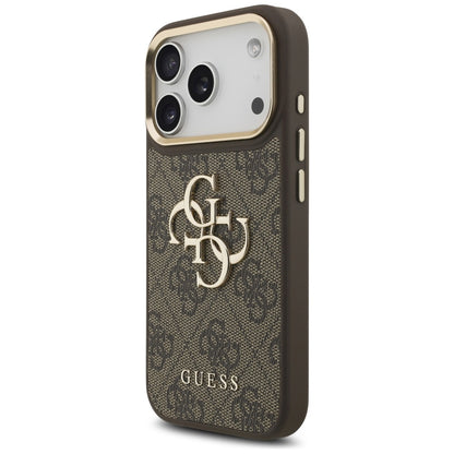 Suojakotelo Apple iPhone 17 Prolle, Guess, Big 4G Classic Logo with Big Strap, Ruskea