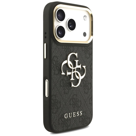 Suojakotelo Apple iPhone 17 Prolle, Guess, Big 4G Classic Logo with Big Strap, Musta