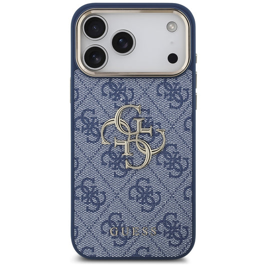 Kotelo Apple iPhone 17 Prolle, Guess, Big 4G Logo Classic, Kultainen Sininen