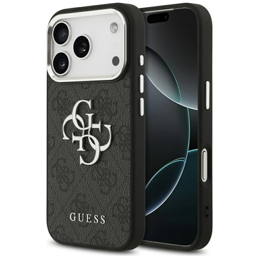 Kotelo Apple iPhone 17 Prolle, Guess, Big 4G Logo Classic, Musta Hopea