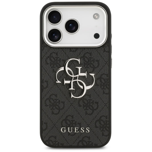 Kotelo Apple iPhone 17 Prolle, Guess, Big 4G Logo Classic, Musta Hopea