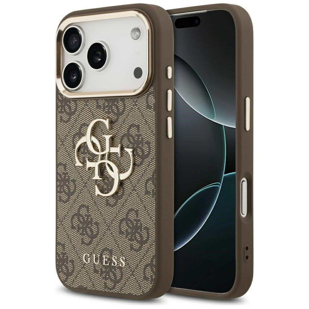 Kotelo Apple iPhone 17 Prolle, Guess, Big 4G Logo Classic, Kultainen Ruskea