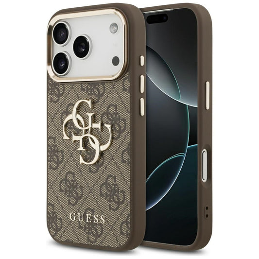 Kotelo Apple iPhone 17 Prolle, Guess, Big 4G Logo Classic, Kultainen Ruskea