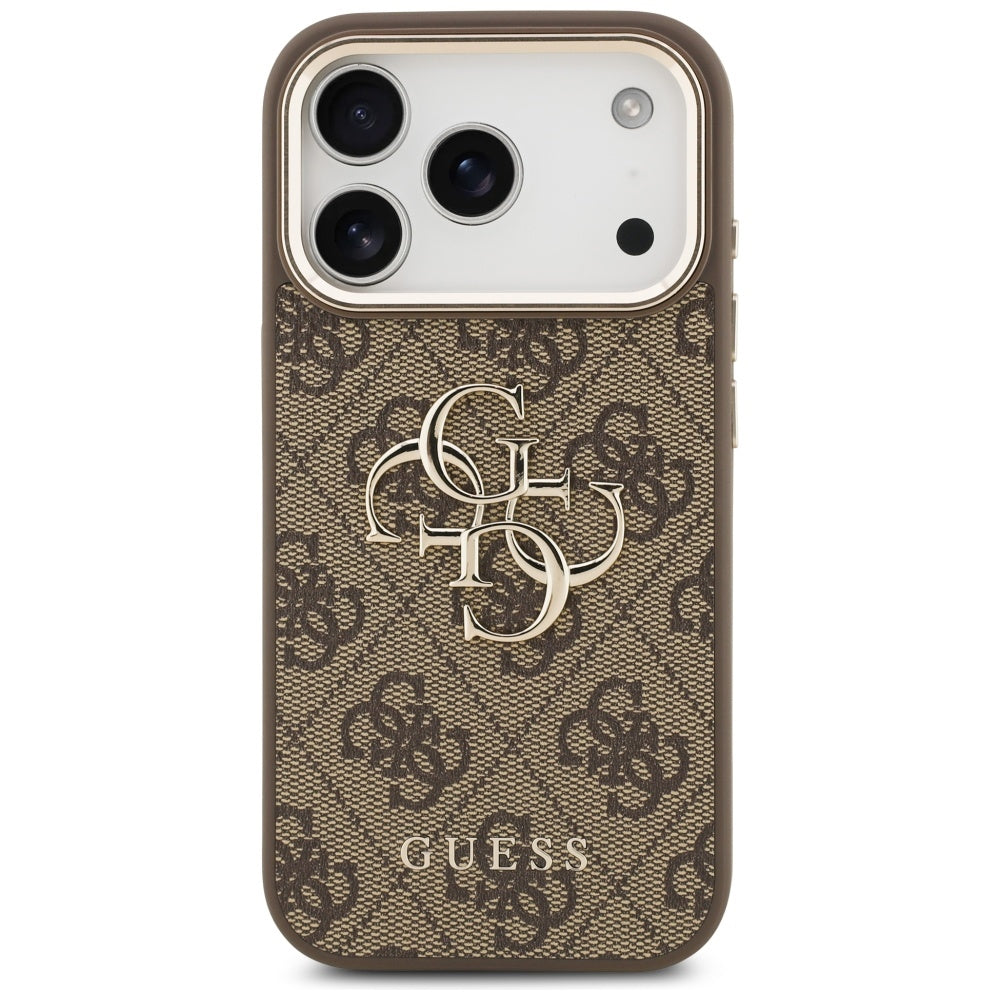 Kotelo Apple iPhone 17 Prolle, Guess, Big 4G Logo Classic, Kultainen Ruskea