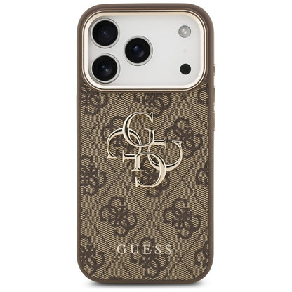 Kotelo Apple iPhone 17 Prolle, Guess, Big 4G Logo Classic, Kultainen Ruskea