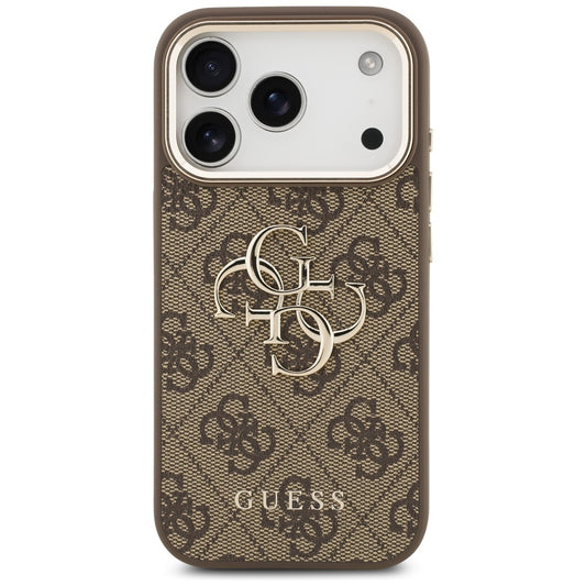 Kotelo Apple iPhone 17 Prolle, Guess, Big 4G Logo Classic, Kultainen Ruskea