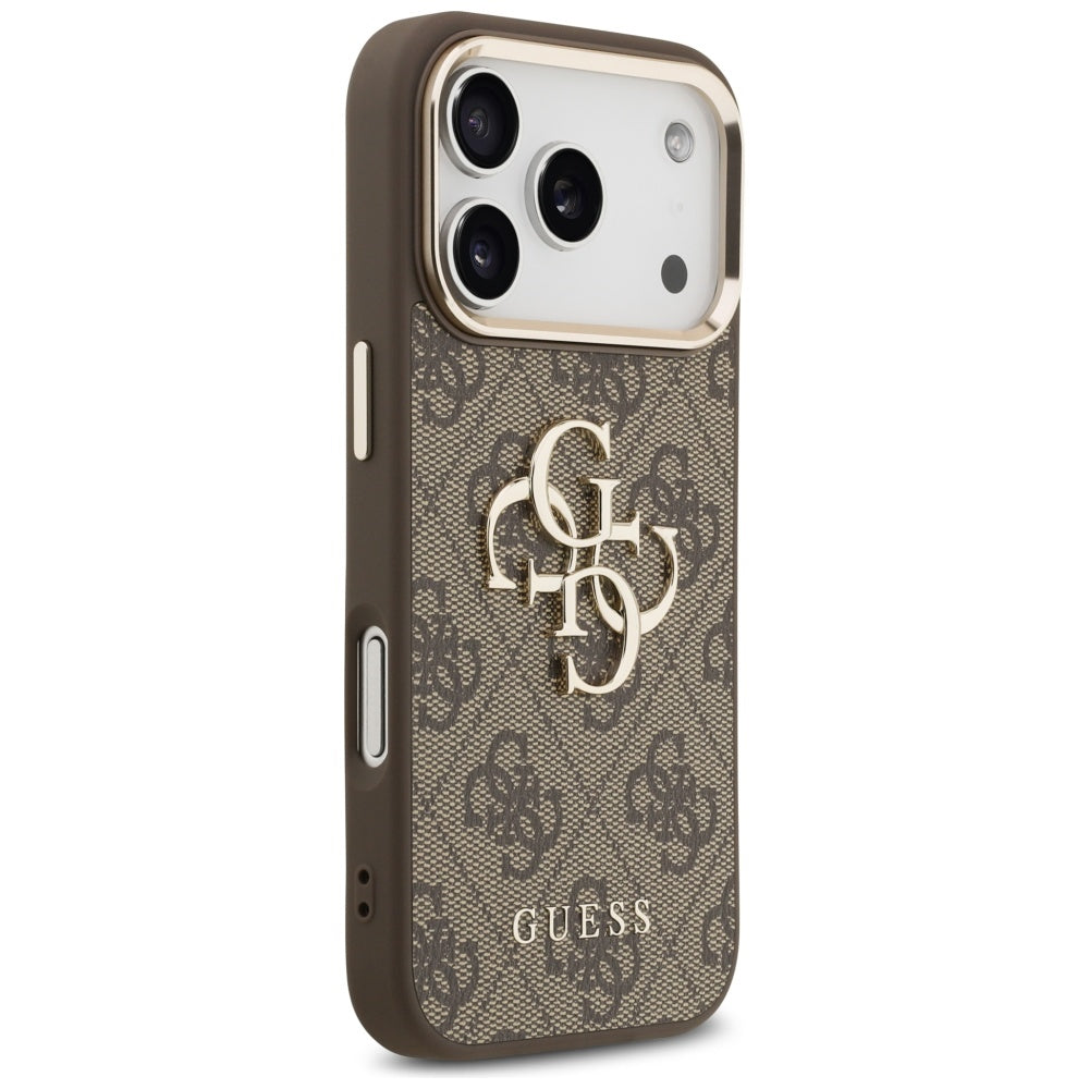 Kotelo Apple iPhone 17 Prolle, Guess, Big 4G Logo Classic, Kultainen Ruskea