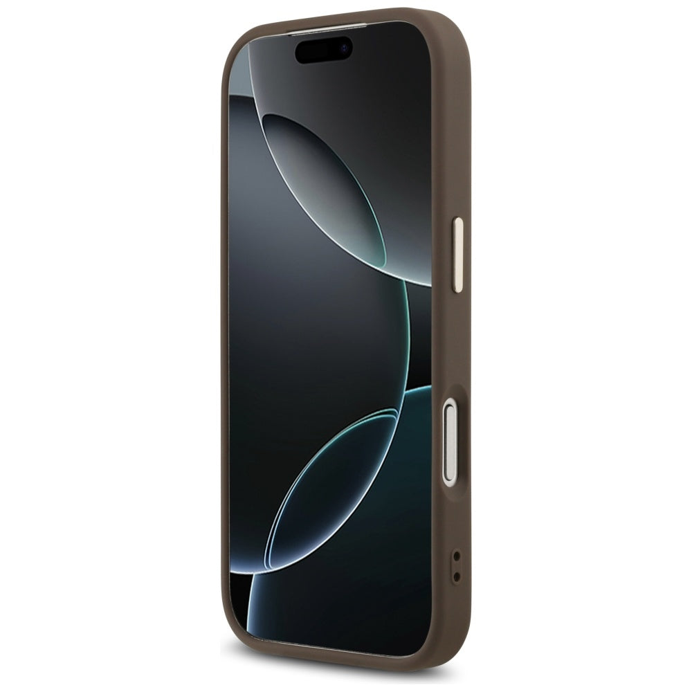 Kotelo Apple iPhone 17 Prolle, Guess, Big 4G Logo Classic, Kultainen Ruskea