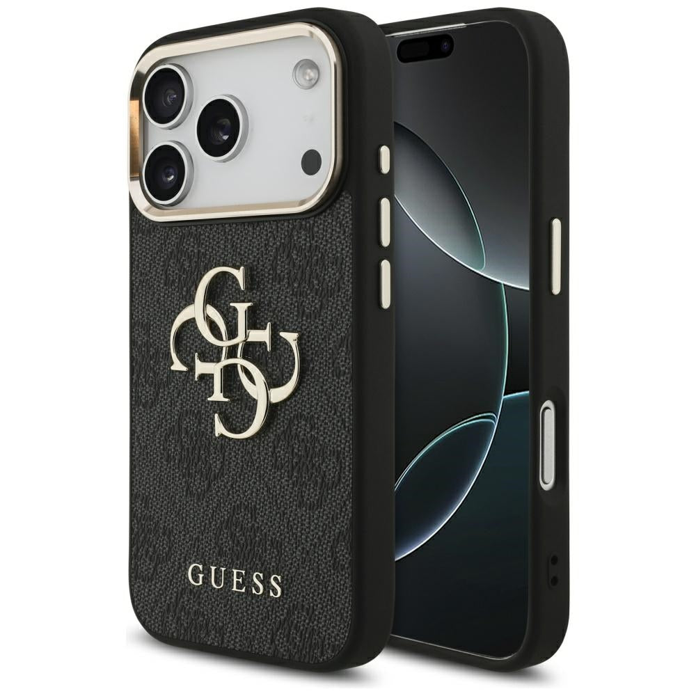 Suojakotelo Apple iPhone 17 Prolle, Guess, Big 4G Logo Classic, Musta Kulta