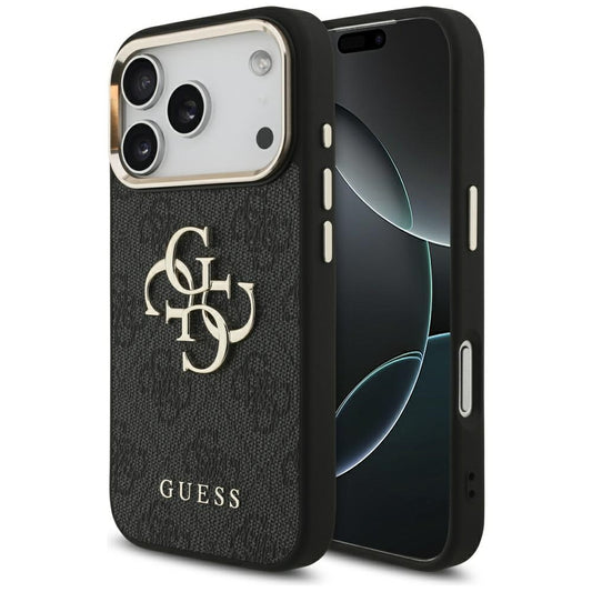 Suojakotelo Apple iPhone 17 Prolle, Guess, Big 4G Logo Classic, Musta Kulta